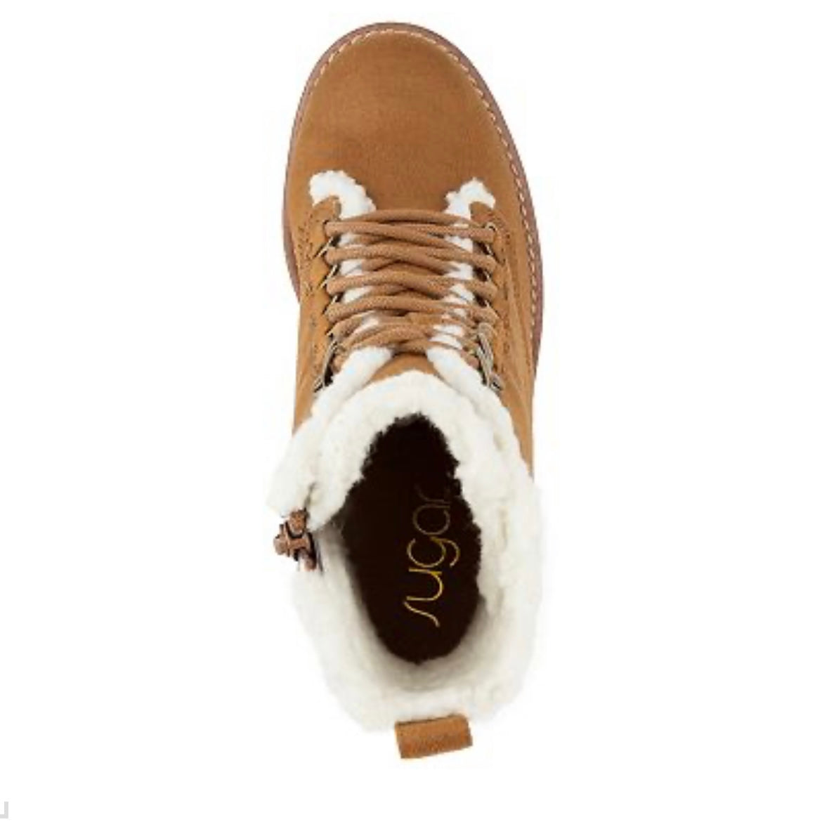 QUIZZER Women's Block Heel Shearling Combat Boot