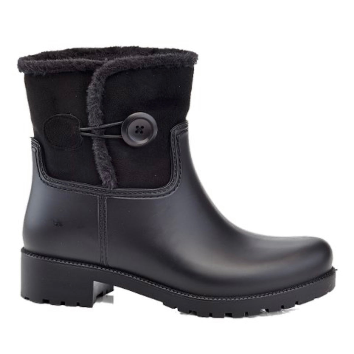 MINDY Black Matt Size 7 Rain Booties Women's Ankle Boots