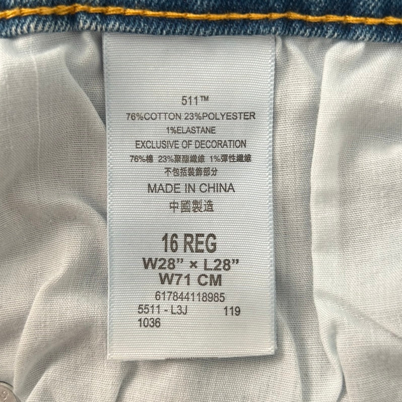 511 Slim Leg Stretch Blue Denim Size 28x28 Men's Jeans