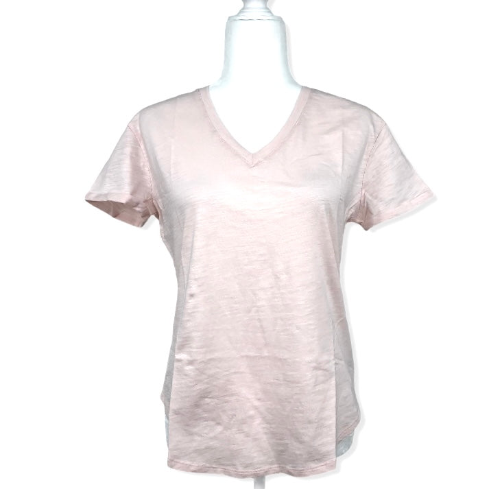 Jersey Short Sleeve Top V-Neck T-Shirt Size S Women's T-Shirt--_ - Fannetti Boutique