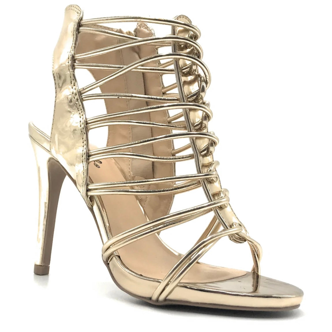 JEALOUS-18 Multi-Straps Heel Dress Sandals