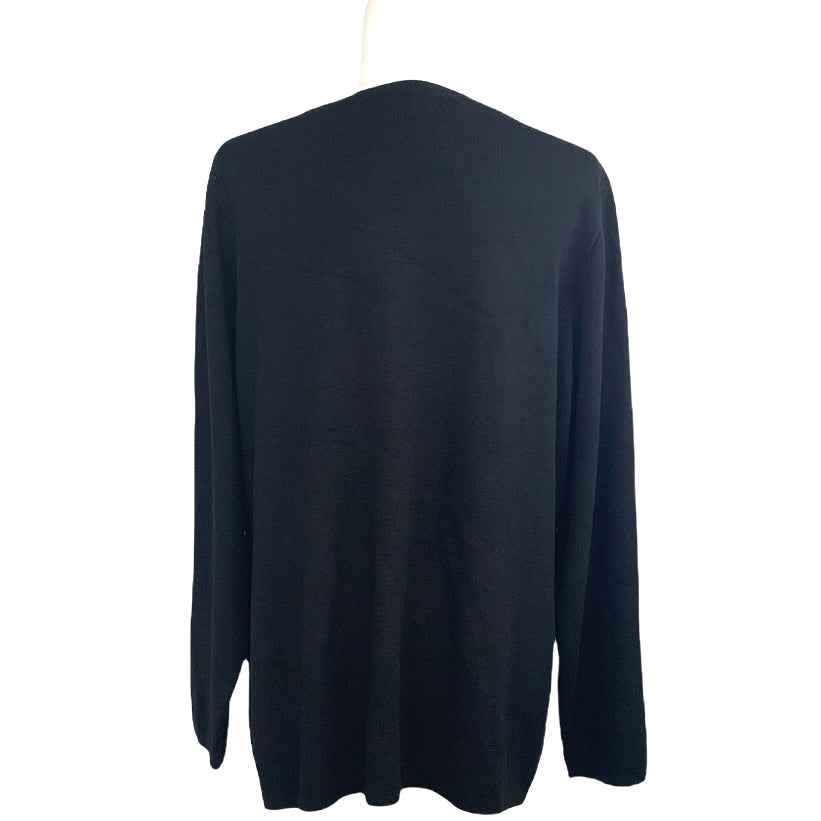 Black Sequin Long Sleeve Pull on Plus Size 2X Women's Sweaters