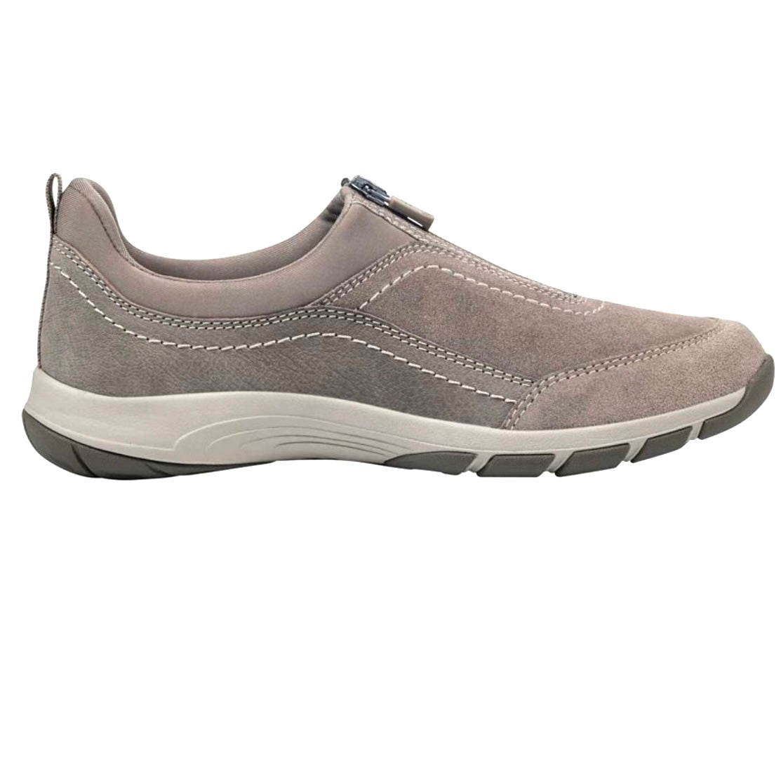 CAVE Taupe Comfort Zip Up Low Top Slip On Round Toe Women's Sneakers