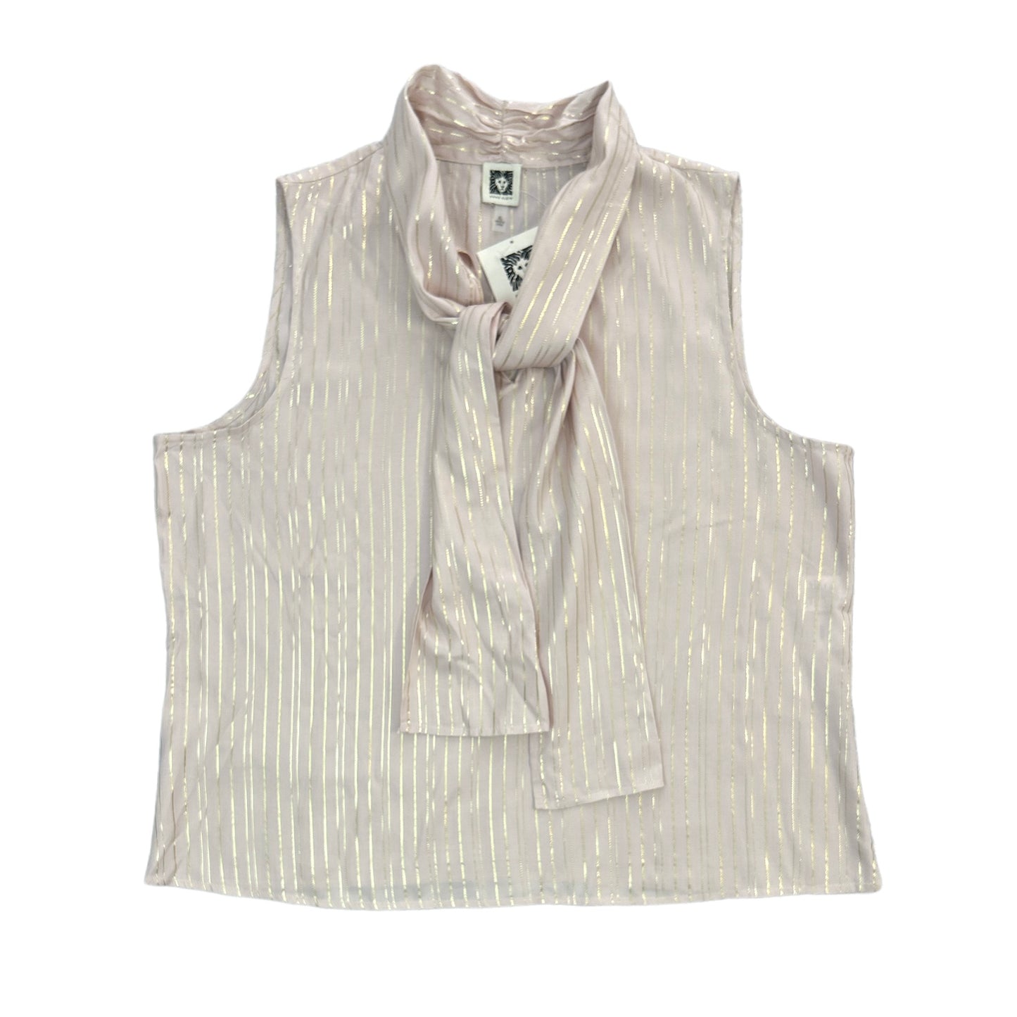 Tie Neck Sleeveless Stripe loose Tops Women's blouse