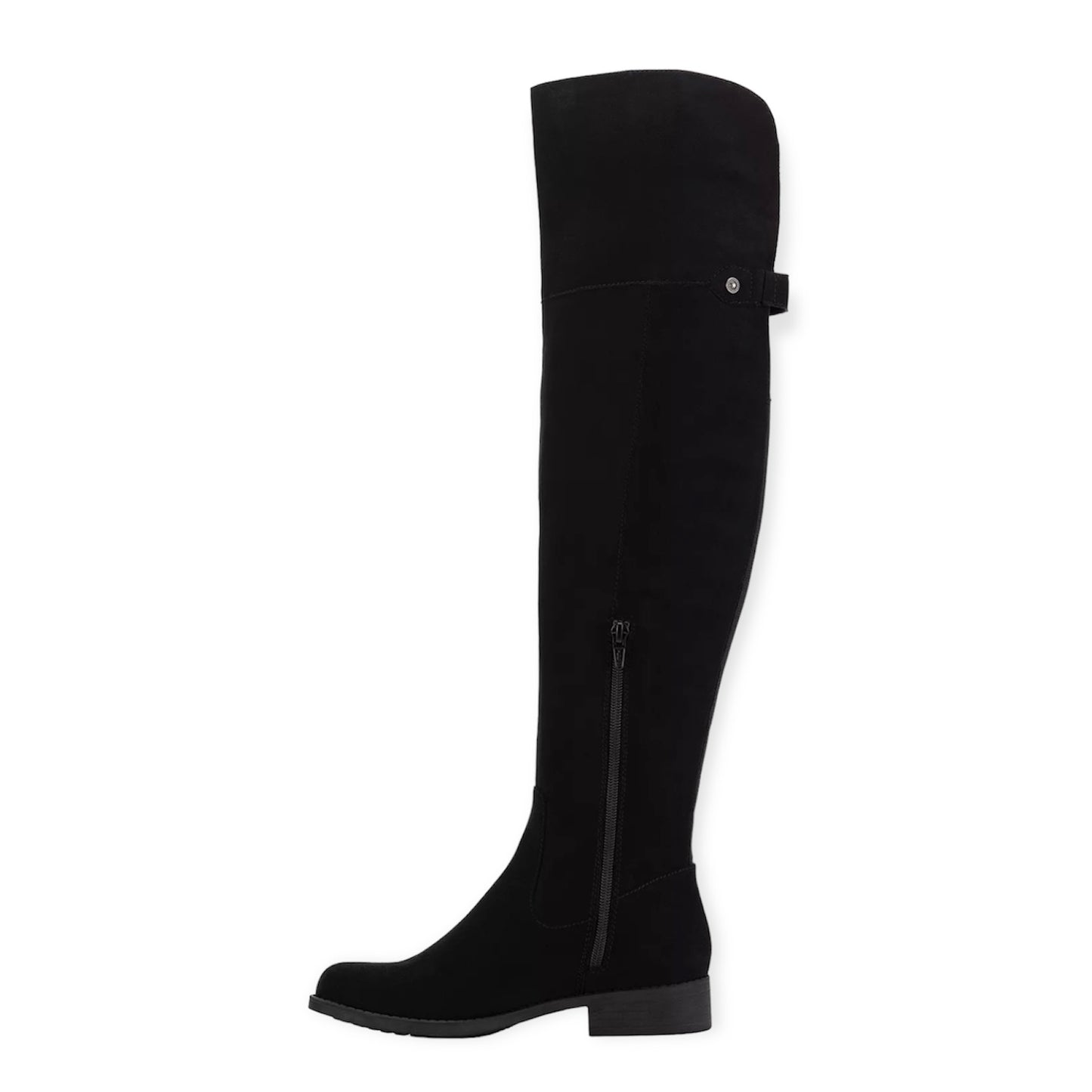 Allicce Black Micro Over-The-Knee Size 9M Round Toe Women's Boots