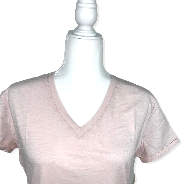 Jersey Short Sleeve Top V-Neck T-Shirt Size S Women's T-Shirt--_ - Fannetti Boutique