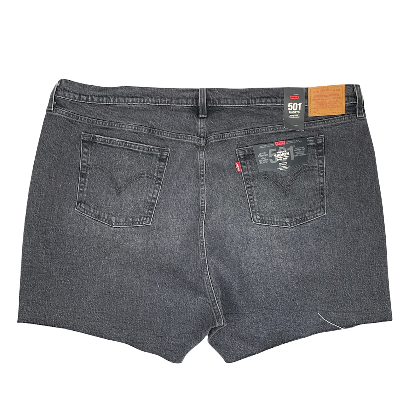 Black Denim Stretch Destroyed Plus Size 24 Women's Short