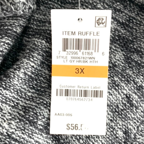 Long Sleeve Gray Bateau Neck Plus Size 3X Women's Sweaters