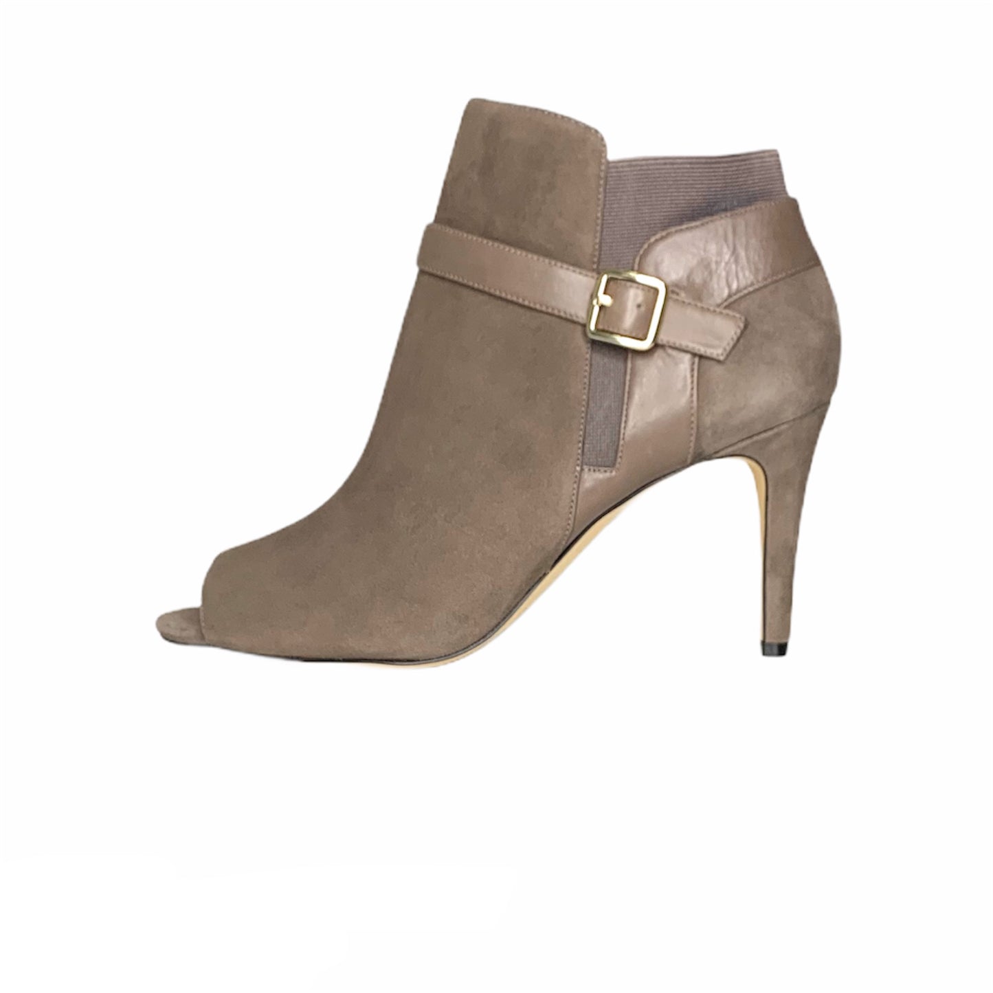Brown Suede Peep Toe Stiletto Heel Size 11 M Booties Women's Ankle Boots