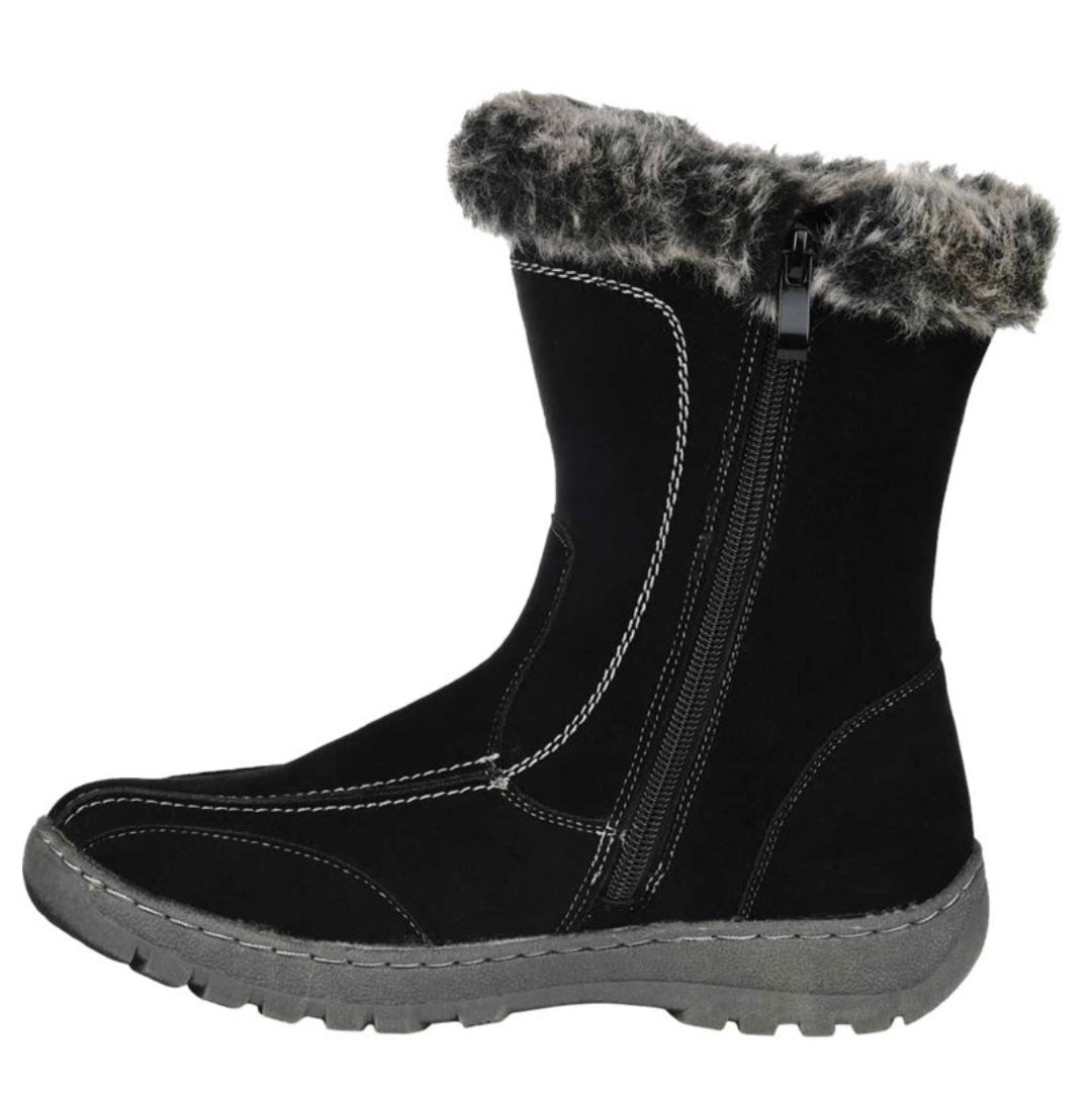 TAKANI Women's Black Flats Winter Ankle Boots