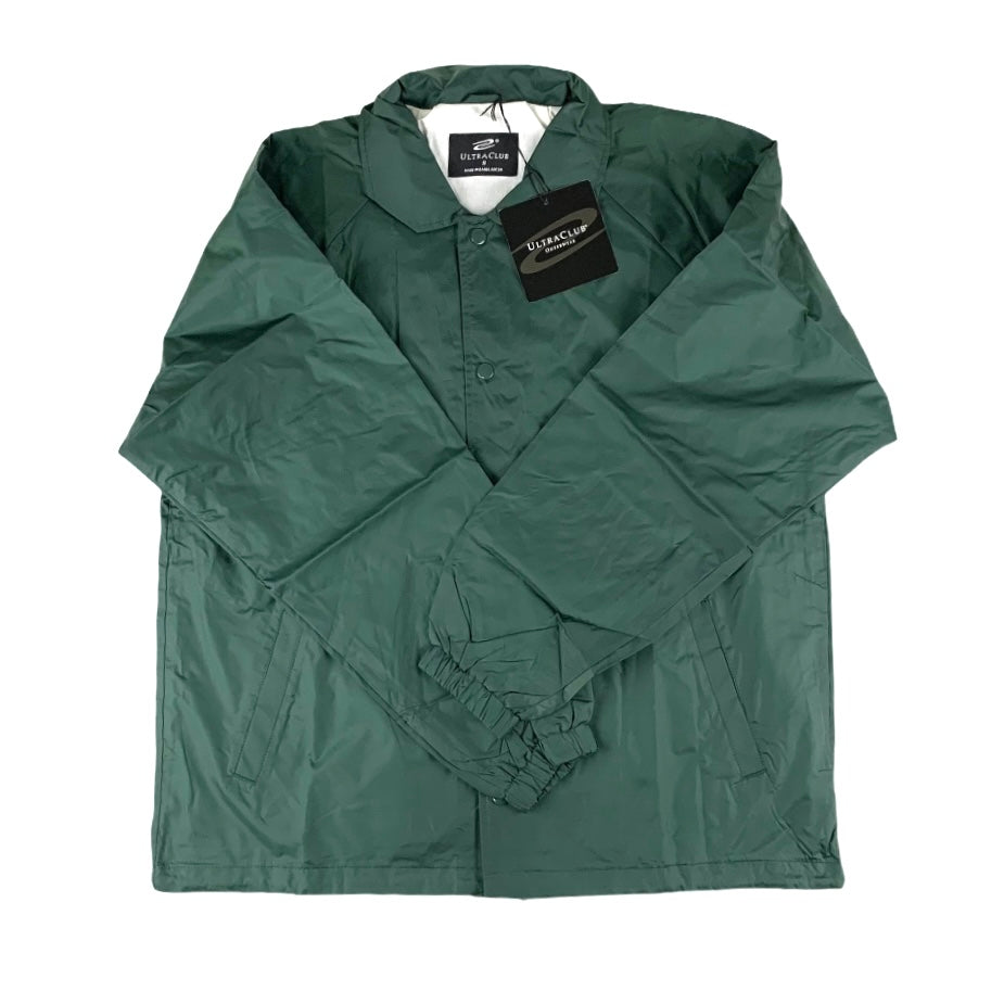 Green Outerwear Durable Wind Resistant Brushed Coaches Size S Men's Jacket