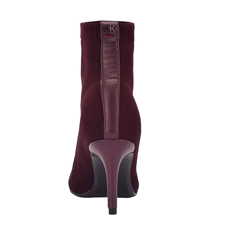 GABBY-R Wine Red Stiletto Heel Pointed Toe Booties Women's Ankle Boots