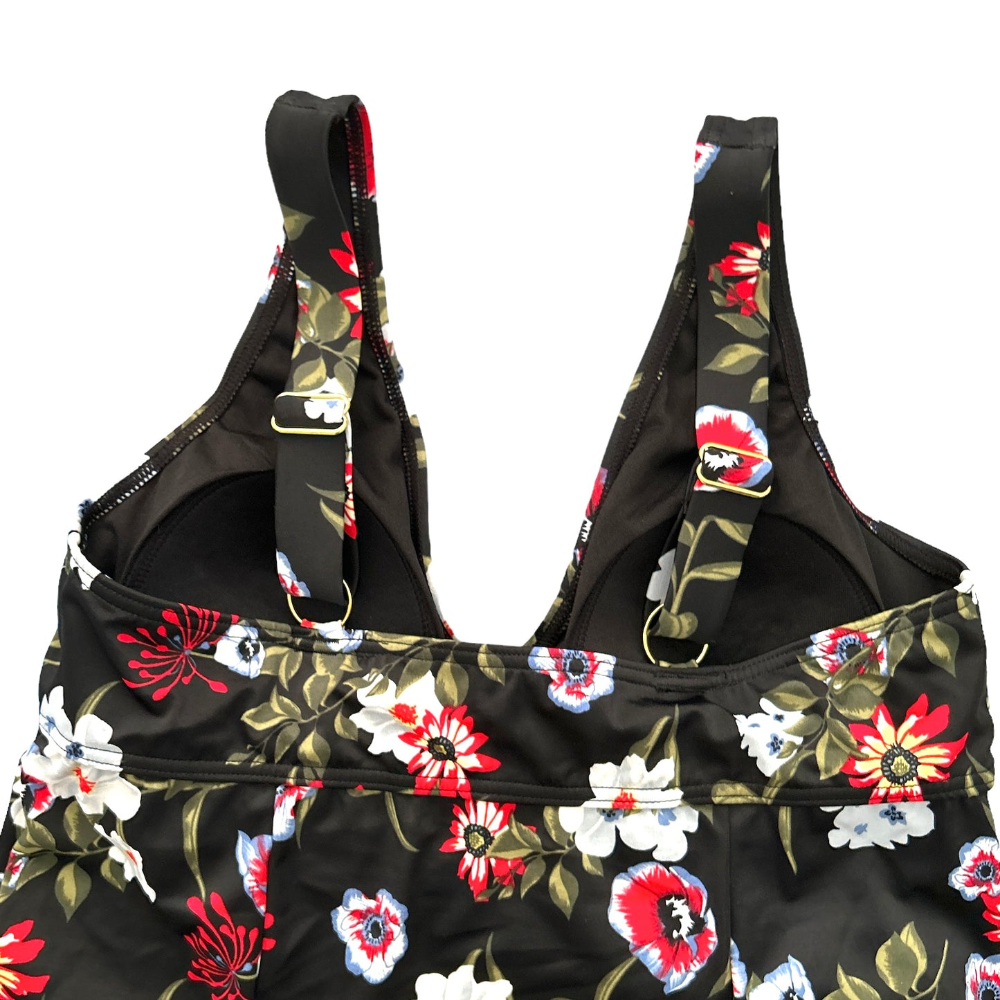 Thighs Black/Floral Print One Piece Women's Dress Swimsuit