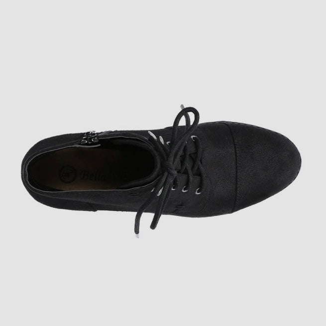 SARINA Lace Up Booties Black Women's Shoes