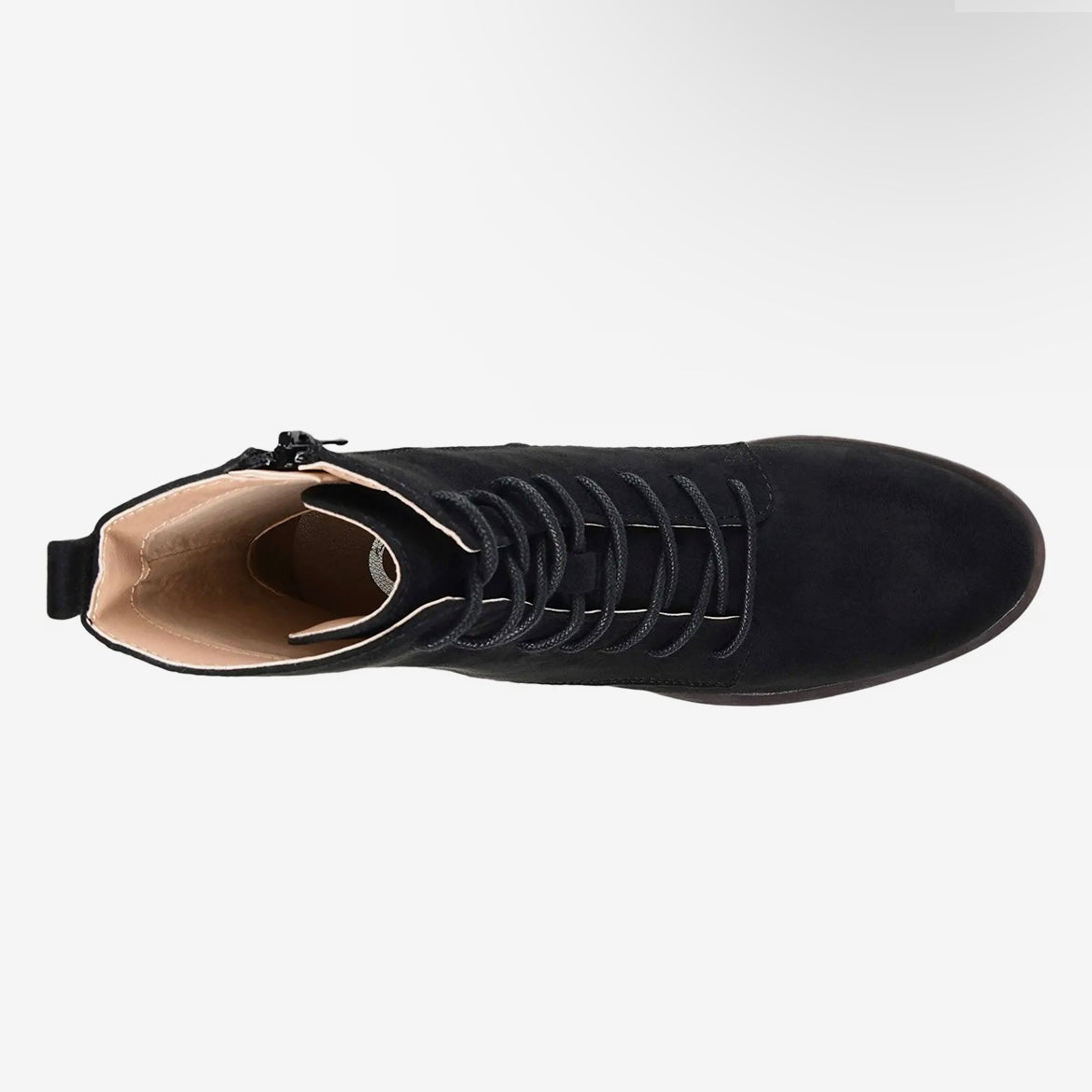 VIENNA Black Suede Lace-Up Almond Toe Women's Combat Boot
