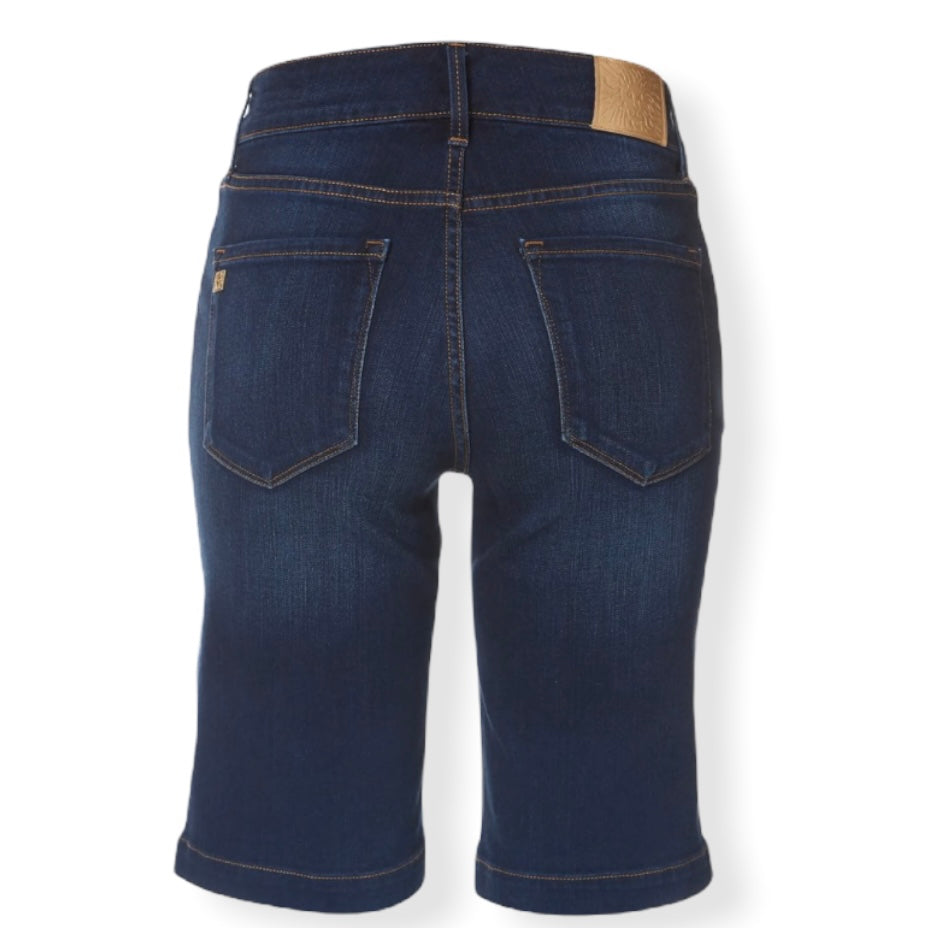 Dark Blue Denim Slimming Stretch Women's Bermuda Short