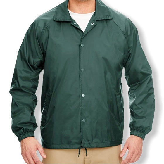 Green Outerwear Durable Wind Resistant Brushed Coaches Size S Men's Jacket
