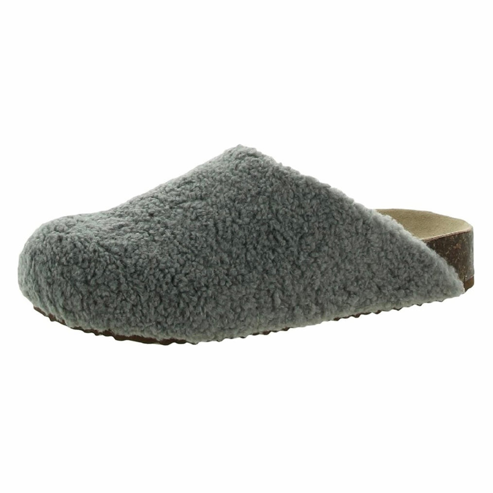 VESA Gray Faux Fur Slip On Round Toe Slipper Women's Clogs