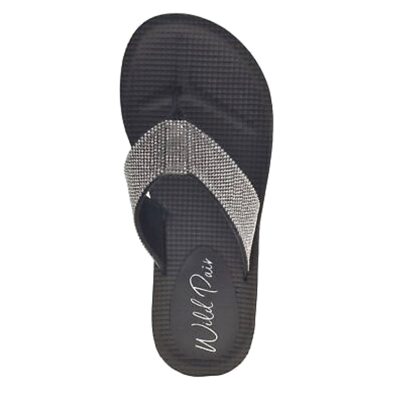 KALABASAS Comfort Black Size 9.5M Slip On Thong Women's Wedge Sandals