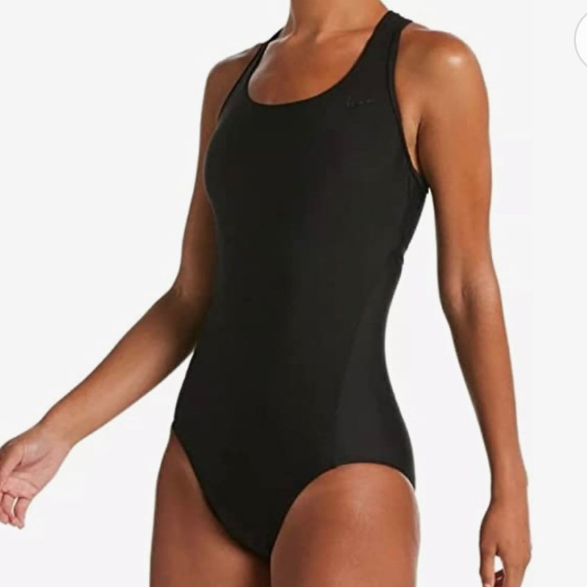 NESSA150 Hydralock Black One-Piece Swimsuit Square Neck Women's Swimwear