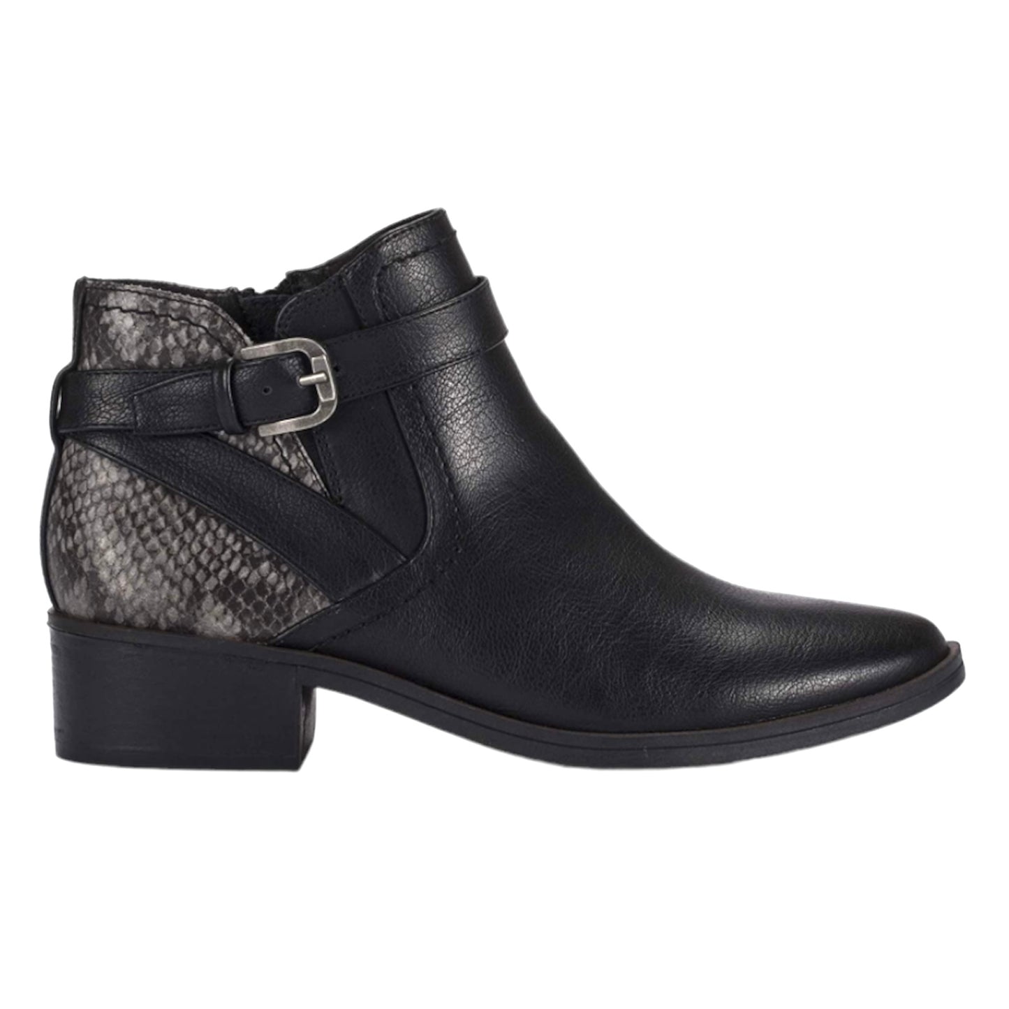 MACI Black Booties Side Zip Up Almond Toe Size 5.5 Women's Ankle Boots