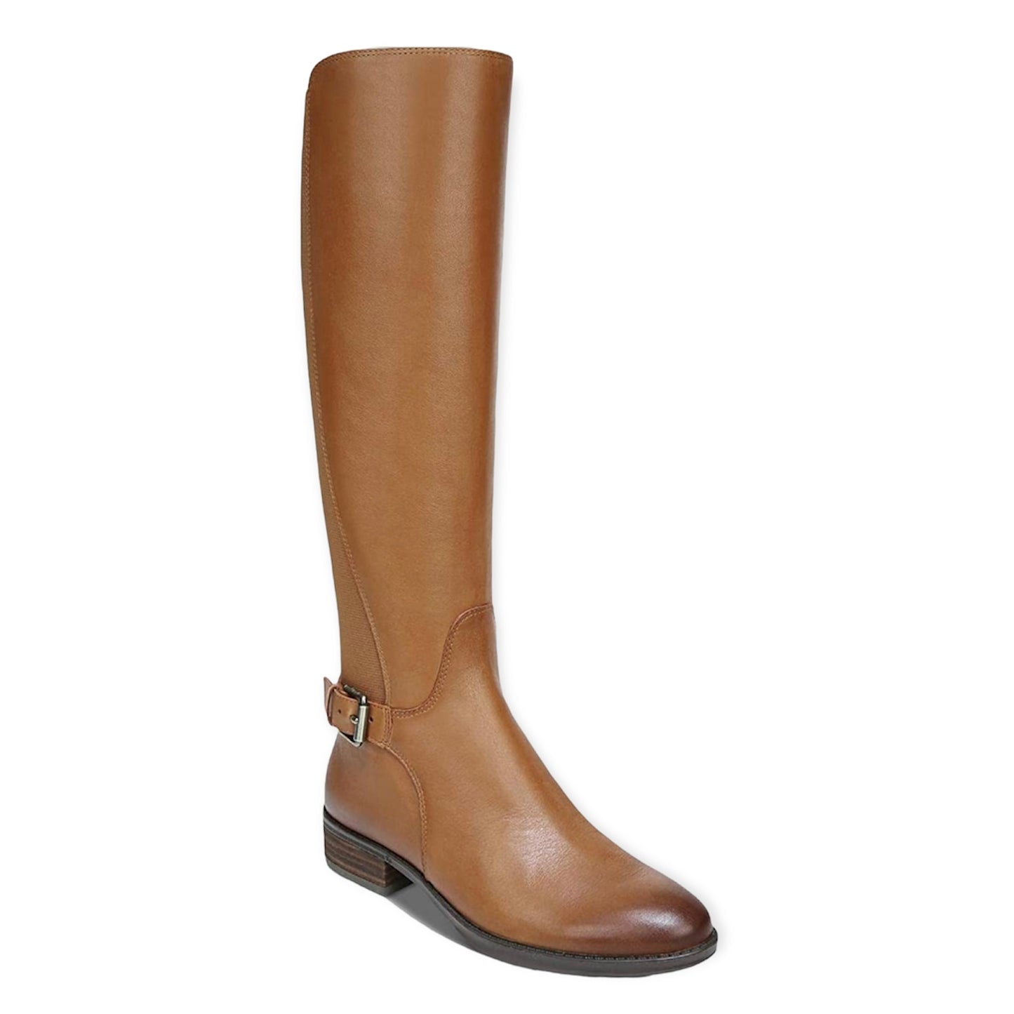 PAXTEN Leather Knee High Block Heel Almond Toe Women's Riding Boots