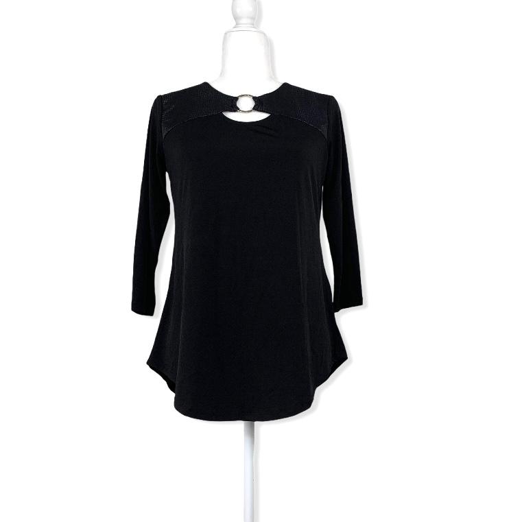 Deep Black 3/4 Sleeve Size XS Women's Sweater--_ - Fannetti Boutique