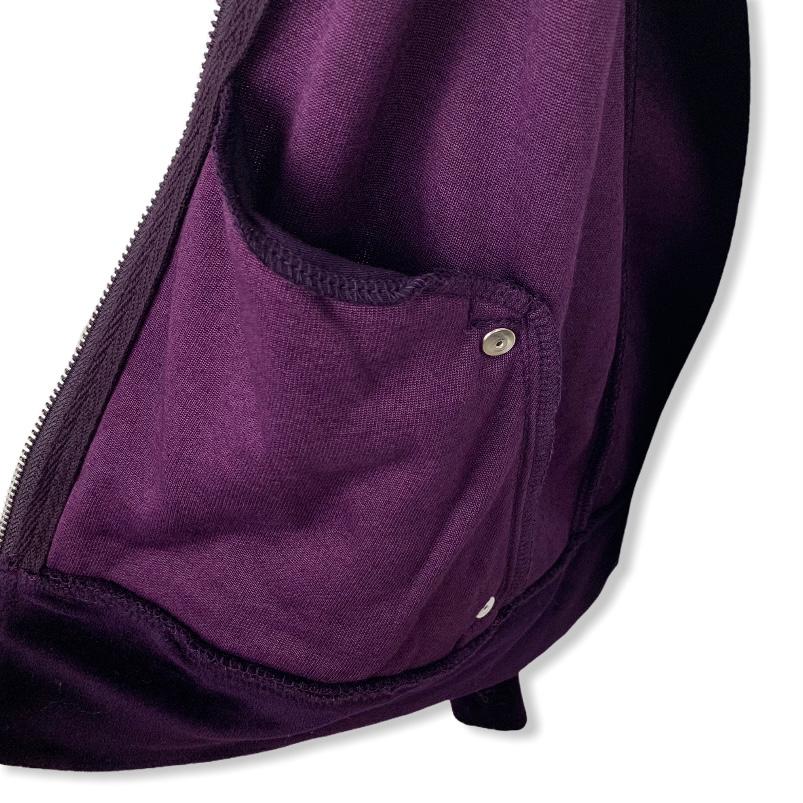 Purple Full Zip Velvet Petite Size PP Women's Sport Hoodie-- - Fannetti Boutique