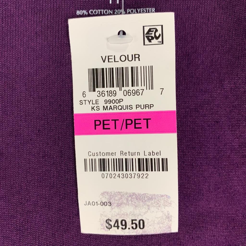Purple Full Zip Velvet Petite Size PP Women's Sport Hoodie-- - Fannetti Boutique