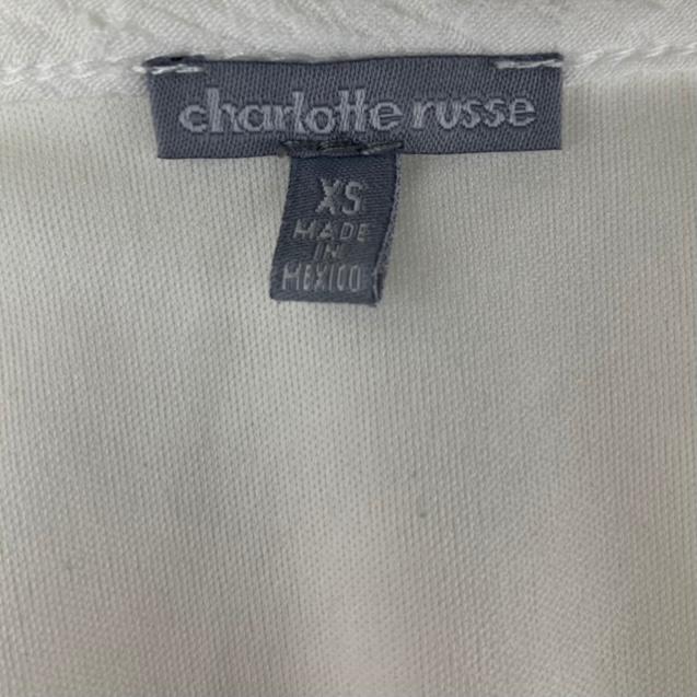 White Embroidered Neck Top Size XS Women's Blouse