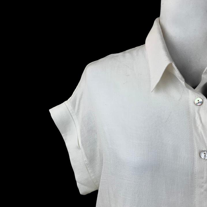 Women's Shirt Tie Front Short Sleeve Size S Top