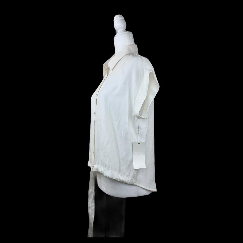 Women's Shirt Tie Front Short Sleeve Size S Top