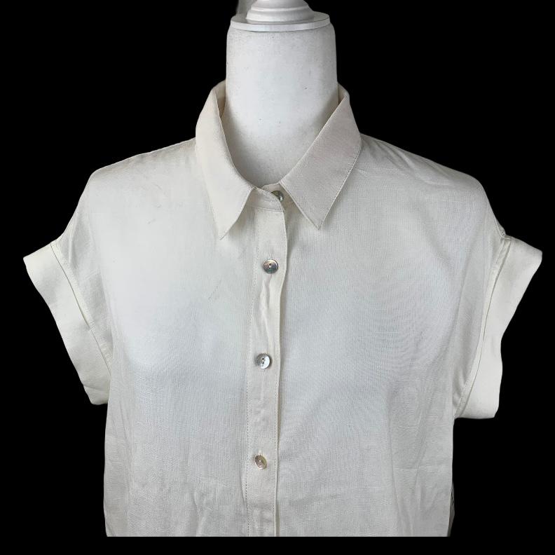 Women's Shirt Tie Front Short Sleeve Size S Top