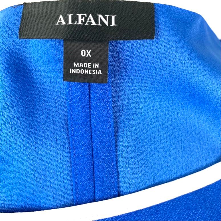 Blue/White Piping Tops Short Sleeve Scoop Neck Plus Size 0X Women's Blouse