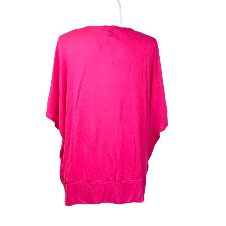 Planet Gold Magenta Top Short Sleeve Wrap Plus Size 2X Women's Blouses