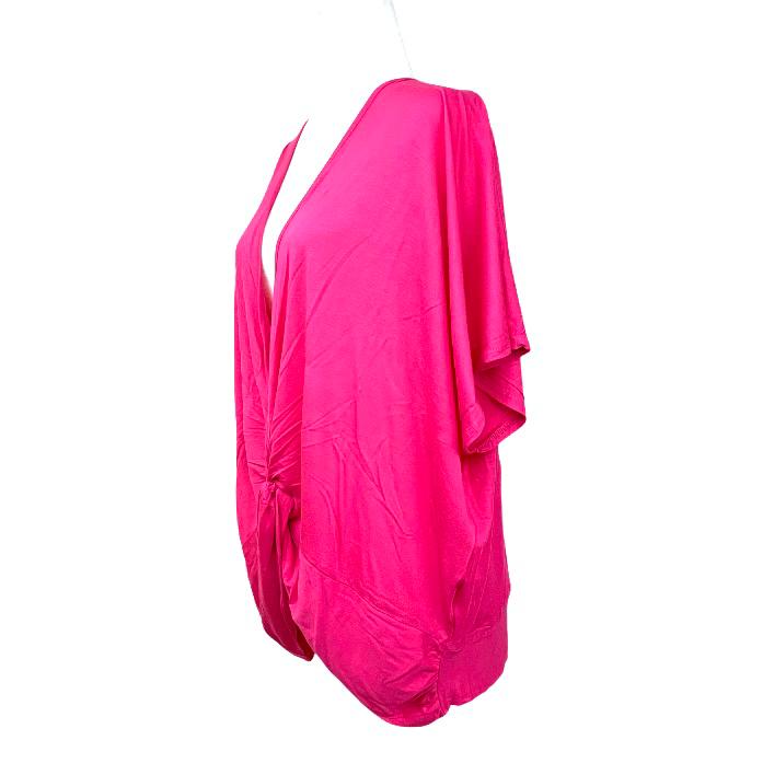 Planet Gold Magenta Top Short Sleeve Wrap Plus Size 2X Women's Blouses
