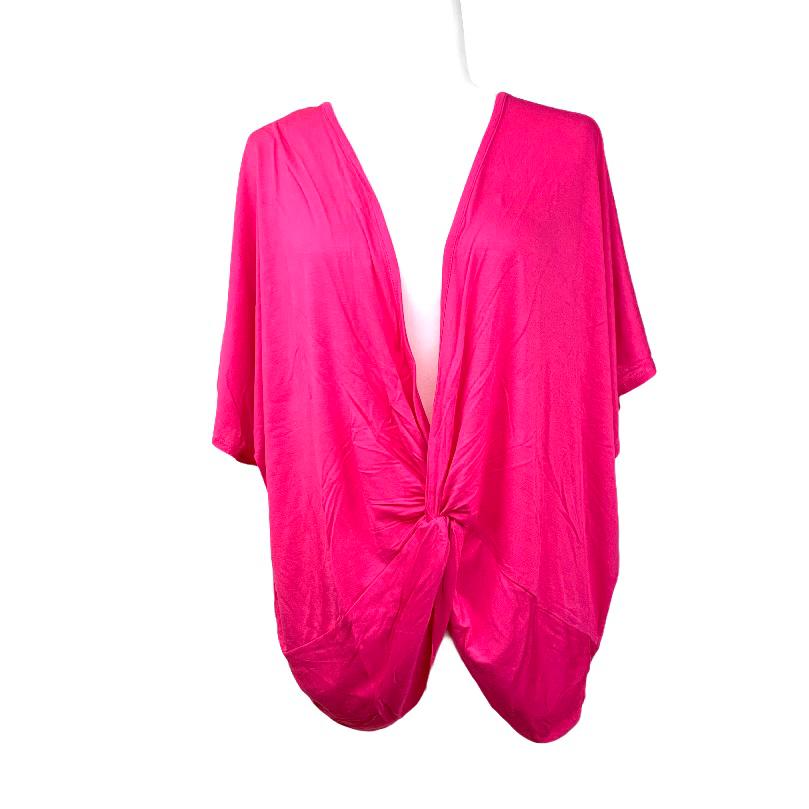 Planet Gold Magenta Top Short Sleeve Wrap Plus Size 2X Women's Blouses