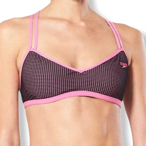 Blush Pink/Black Bikini Top Size XL Women's Swimwear