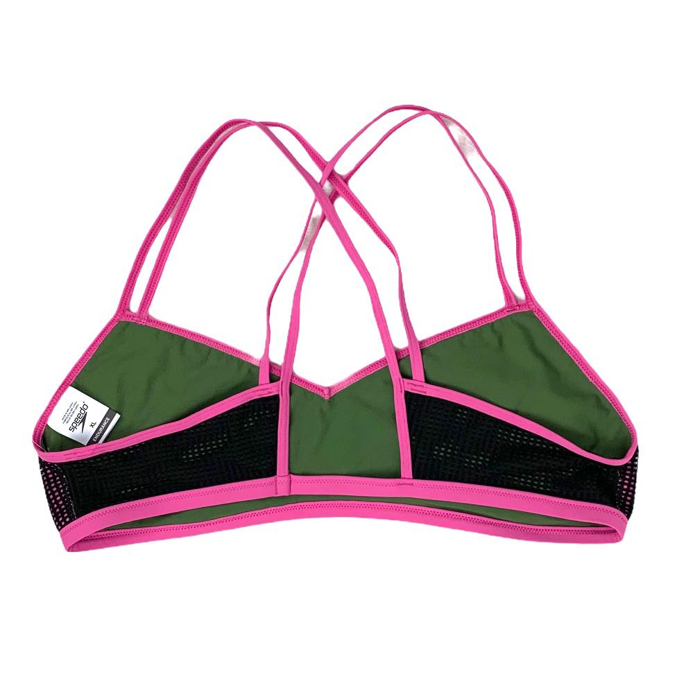 Blush Pink/Black Bikini Top Size XL Women's Swimwear
