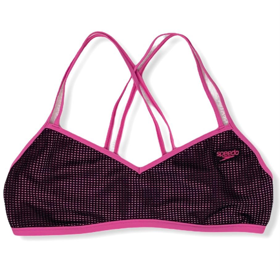 Blush Pink/Black Bikini Top Size XL Women's Swimwear
