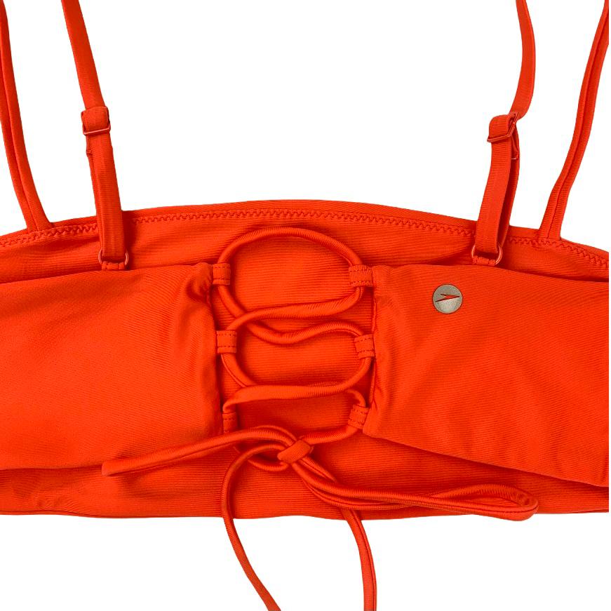 Orange Bikini Top Adjustable Straps Size XS Women's Swimwear