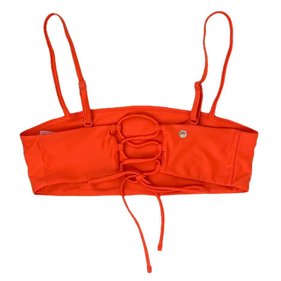 Orange Bikini Top Adjustable Straps Size XS Women's Swimwear