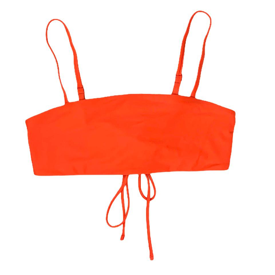 Orange Bikini Top Adjustable Straps Size XS Women's Swimwear