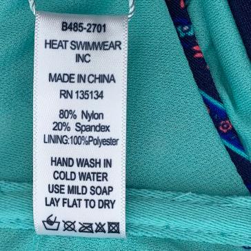 Blue/Multicolor Bikini Top Halter Strap Size S Women's Swimwear