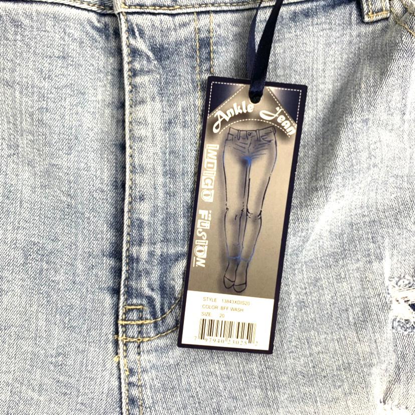 Women's High Waist Stretch Destroyed Ankle Skinny Leg Jeans