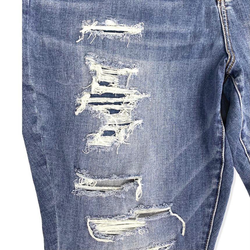 High Rise Stretch Destroyed Pant Ripped Plus Size 24 Women's Jeans