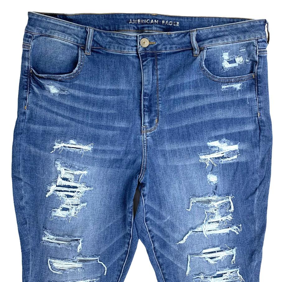High Rise Stretch Destroyed Pant Ripped Plus Size 24 Women's Jeans