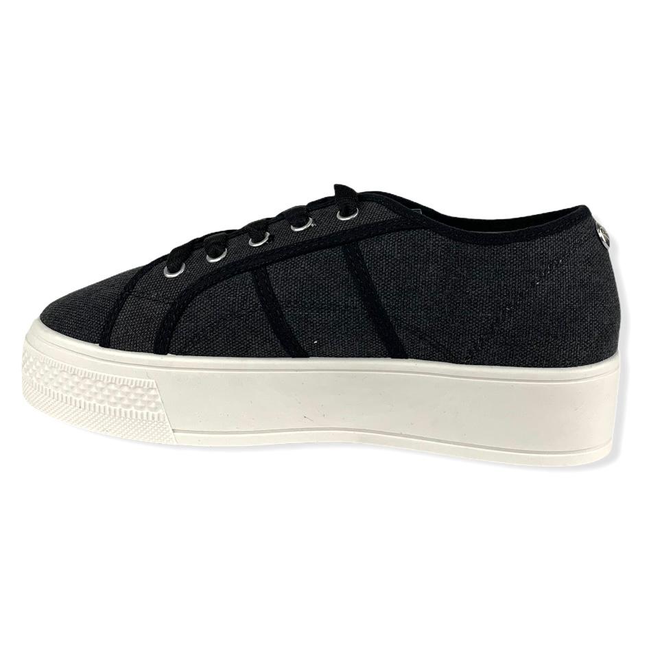 SHIANN Black Canvas High Wall Platform Lace Up Size 9 Women's Sneakers