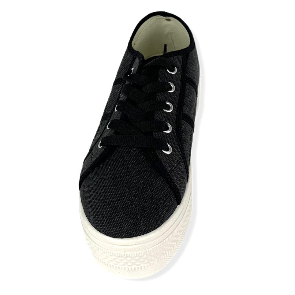 SHIANN Black Canvas High Wall Platform Lace Up Size 9 Women's Sneakers