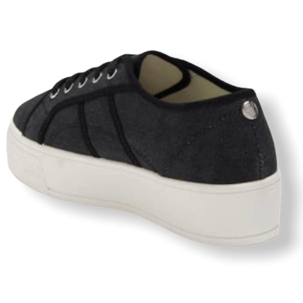 SHIANN Black Canvas High Wall Platform Lace Up Size 9 Women's Sneakers
